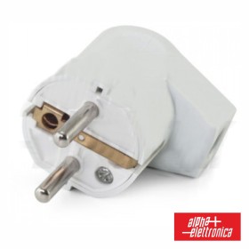 Ficha Schuko Macho C/ Terra Lateral 250V Branco