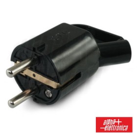 Ficha Schuko Macho C/ Terra 250V Preto