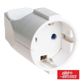 Ficha Schuko Fêmea C/ Terra 250V Branca