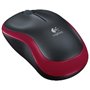 Mouse logitech m185 óptico sem fio sem fio vermelho 2.4ghz