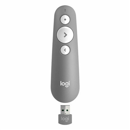 Controlador sem fio de apresentação sem fio Logitech R500s - Bluetooth - cinza médio