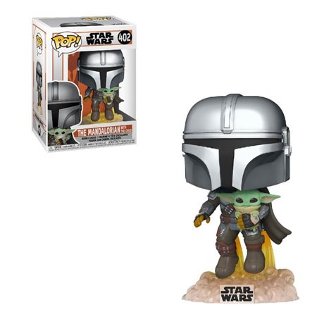 Funko Pop Star Wars O Mandaloriano Mandaloriano Voando com Jet e Baby Yoda 50959