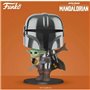 Funko pop star wars o mandaloriano o mandaloriano xl versão armadura cromática com yoda nos braços 49931