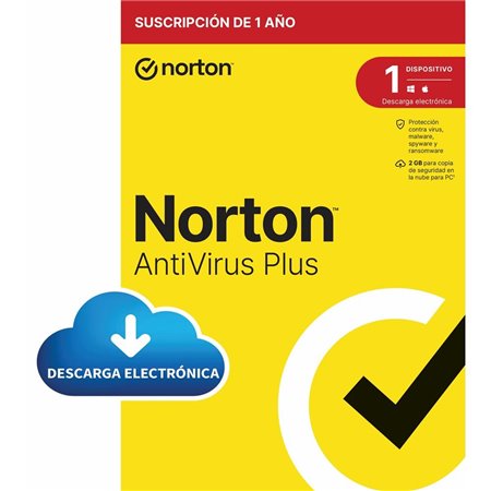 Antivírus norton plus 2gb espanhol 1 usuário 1 dispositivo 1 ano esd electronica rsp drmkey gum ftp