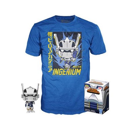 Pop & Tee My Hero Academia Tenya Iida Ingenium (Full Mech Suit) Funko + Camiseta Tamanho L