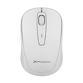 Phoenix m250 mouse wireless 2.4 ghz usb receiver até 1600 dpi compatível com pc mac laptop cor branca
