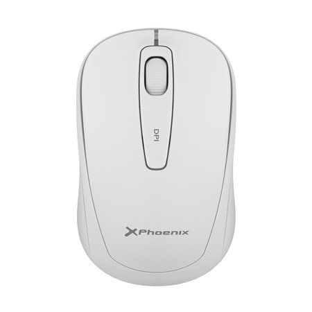 Phoenix m250 mouse wireless 2.4 ghz usb receiver até 1600 dpi compatível com pc mac laptop cor branca