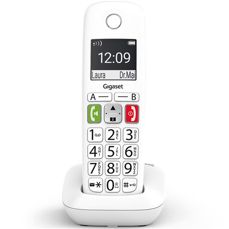 Gigaset e290 telefone fixo sem fio branco 150 números - 21 tons