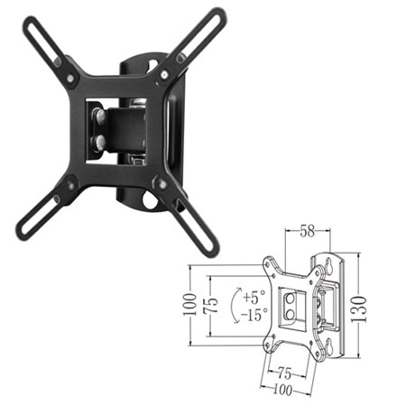 Suporte de parede basculante Phoenix para tv - monitor até 42 polegadas inclinável 15º vesa 200x200 até 20kg preto