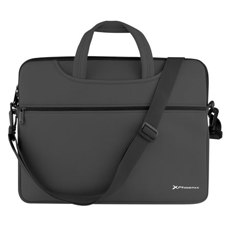 Maleta de neoprene Phoenix para laptop ou tablet de até 14 polegadas, interior em veludo preto