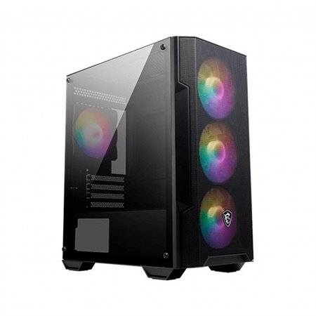 Gabinete para computador gamer msi mag forge m100a m - atx 4 x 120 mm 1 x usb 3.2 2 x usb 2.0 rgb