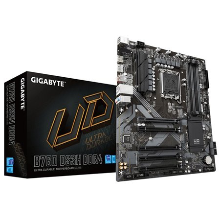 Placa-mãe Gigabyte b760 ds3h 1700 atx - 4 x ddr4 - 4 x sata - 1 x dp - 1 x hdmi - 4 x usb 2.0 - 1 x usb 3.2 - 1 x usb tipo c