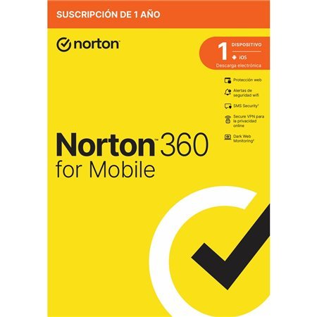 Antivírus norton 360 mobile espanhol 1 usuário 1 dispositivo 1 ano caixa genérica rsp mm goma