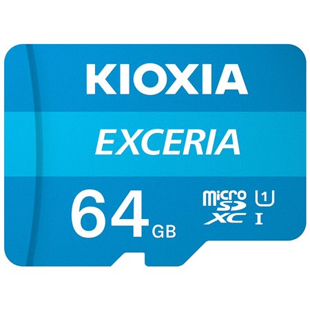 Cartão de memória micro secure digital sd kioxia 64gb exceria uhs - i c10 r100 com adaptador