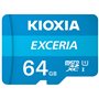 Cartão de memória micro secure digital sd kioxia 64gb exceria uhs - i c10 r100 com adaptador