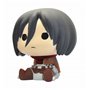 Figura caixa de dinheiro mikasa chibi ataque em titan