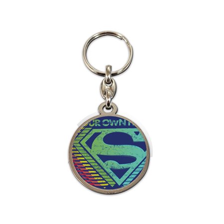 Chaveiro redondo de metal sd toys logo multicolor superman dc universe