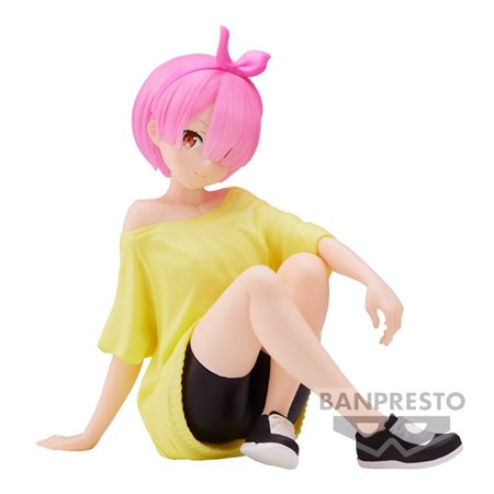 Banpresto figure re: zero iniciando a vida em outro mundo relax time ram training style