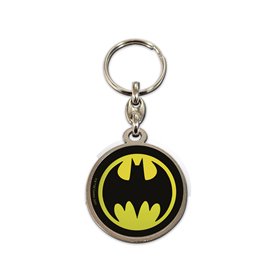 Chaveiro redondo de metal sd brinquedos logo batman universo dc