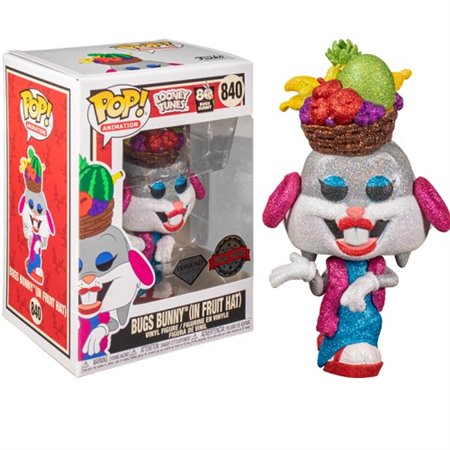 Funko Pop Looney Tunes Bugs Bunny com Chapéu de Frutas Glitter Efeito Diamante Edição Especial Exclusiva 51731