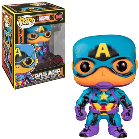 Funko Pop Marvel Black Light Capitão América Multicolor 48845