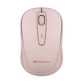 Phoenix m250 mouse wireless 2.4 ghz usb receiver até 1600 dpi compatível com pc mac laptop cor rosa