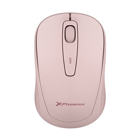 Phoenix m250 mouse wireless 2.4 ghz usb receiver até 1600 dpi compatível com pc mac laptop cor rosa