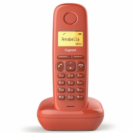 Gigaset a170 telefone fixo sem fio vermelho 50 números agenda - 10 tons