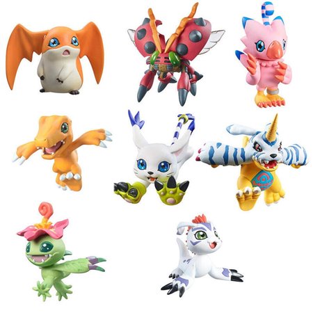 Pack 8 figuras megahouse digimon aventura digicolle! conjunto de presente de edição especial de mix de série