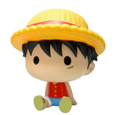 Figura cofrinho plastoy uma peça luffy chibi