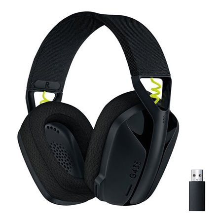 Fones de ouvido com microfone logitech g435 gaming sem fio sem fio preto