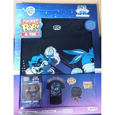 Pop & Tee Space Jam Looney Tunes Lebron James Funko + Camiseta Tamanho S