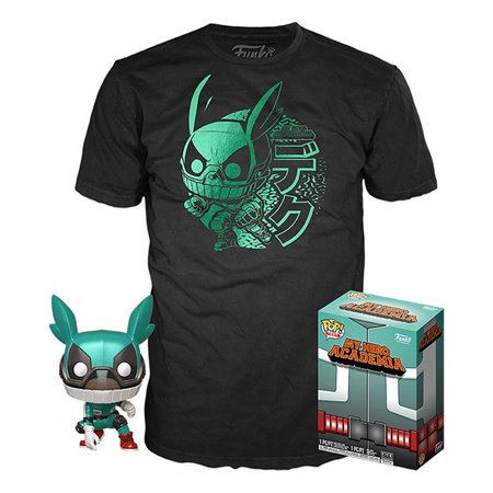 Pop & Tee My Hero Academia Deku Funko + Camiseta Tamanho M