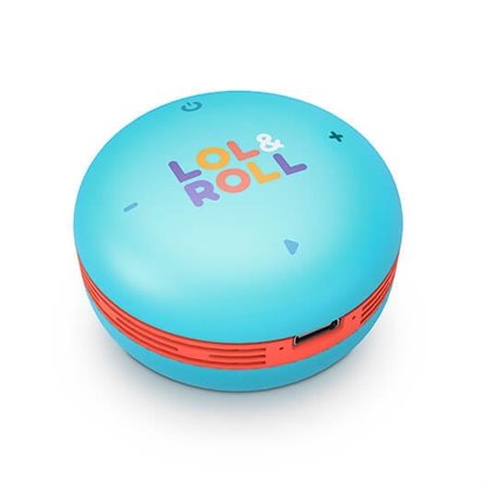 Alto-falante do sistema de energia lol&roll pop kids azul claro 5w - tws - bluetooth 5.0 - usb - c