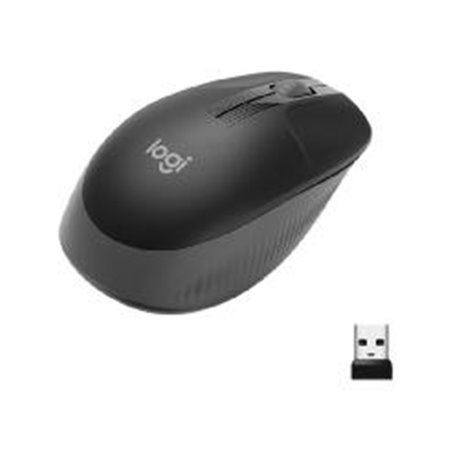 Mouse mouse logitech m190 de tamanho completo óptico sem fio sem fio cinza escuro