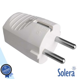 Ficha Schuko Macho C/ Terra 250V Branca Solera