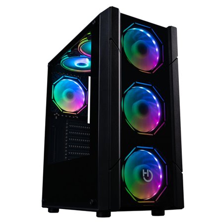 Gabinete para computador gamer hiditec atx v30 argb vidro temperado