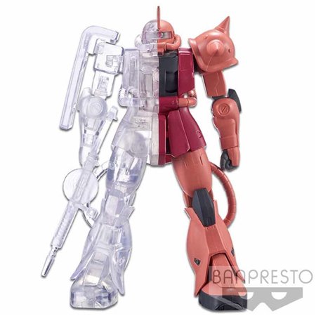 Figura banpresto zaku char's custom mobile suit gundam estrutura interna ver.a