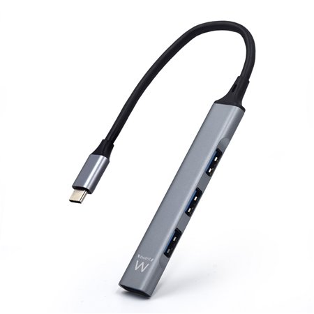 hub usb 4 portas ewent - 1 x usb 3.2 - 3 x usb 2.0 - usb tipo c