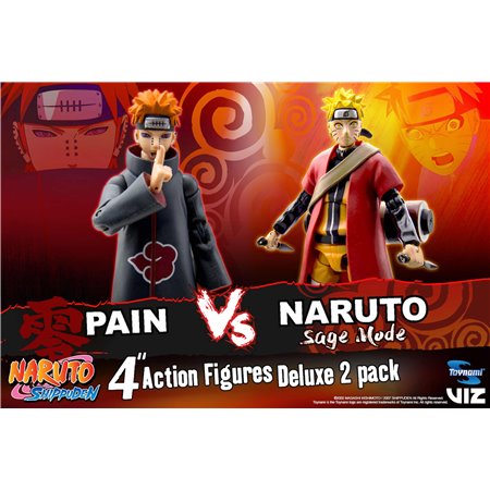 Pack 2 figuras toynami naruto naruto modo sábio vs dor exclusivo