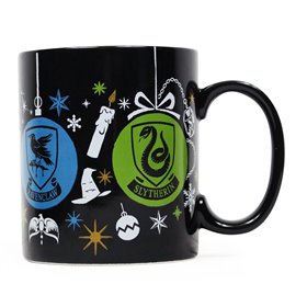 Caneca meia lua harry potter casas bugigangas 400ml