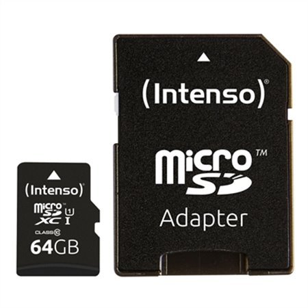 Cartão de memória micro sd intensa 64gb uhs - i cl10 + adaptador sd