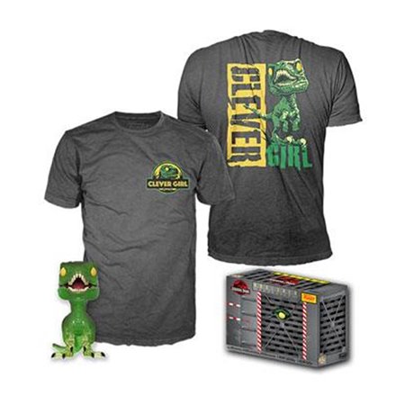 Pop & Tee Jurassic Park Clever Raptor Funko + Camiseta Tamanho L