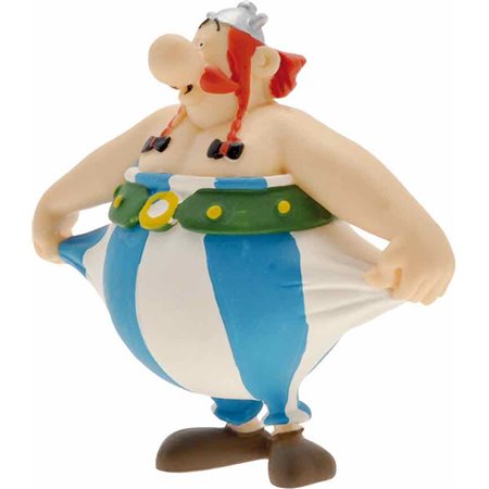 Figura plastoy asterix & obelix obelix segurando as calças de pvc