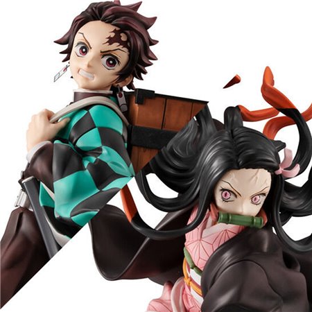 Figura megahouse gem series matador de demônios kimetsu no yaiba kamado irmão e irmã