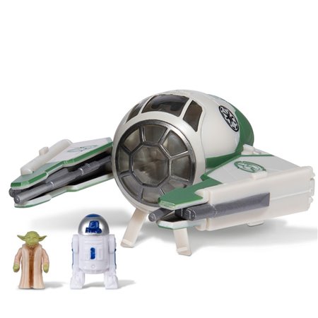 figura star wars ship 8cm jedi yoda starfighter e figura