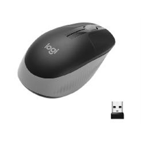 Mouse mouse logitech m190 full size óptico wiireles sem fio cinza claro