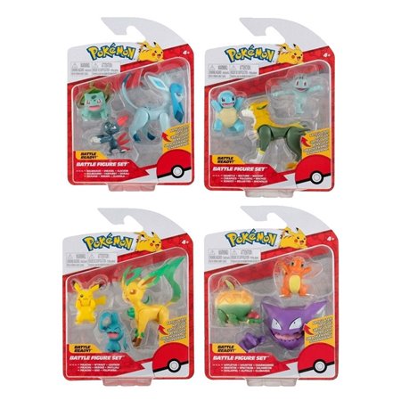 Pacote de 3 figuras pokemon battle wave 10 sortido de 4