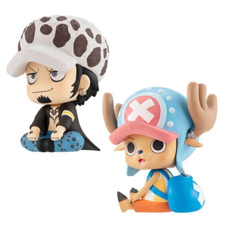 Pacote de 2 figuras megahouse uma peça procure trafalgar d law & tony tony chopper com presentes surpresa