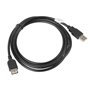 Cabo de extensão Lanberg USB 2.0 macho fêmea 1,8m preto